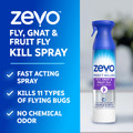 Zevo Fly, Gnat, and Fruit Fly Spray is fast acting, kills 11 types of flying bugs, and has no chemical odor.
