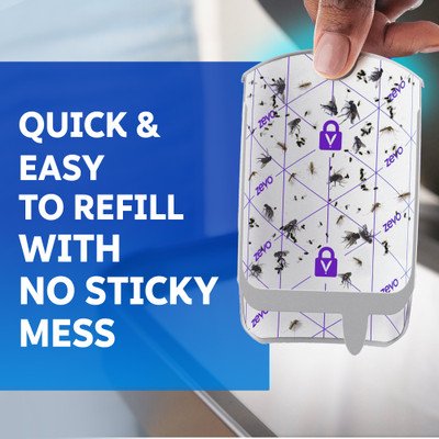 Zevo traps are quick and easy to refill with no sticky mess.