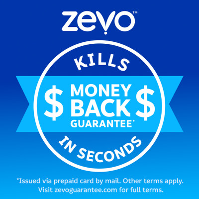 Zevo fast acting spray kills in seconds with a money-back guarantee.