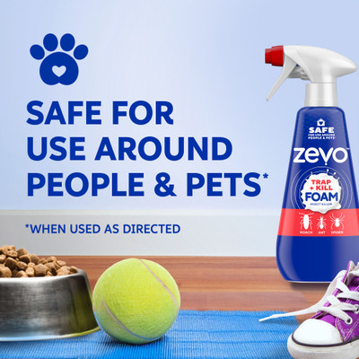 Zevo Trap and Kill Foam is Safe for use around people and pets when used as directed.
